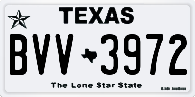 TX license plate BVV3972