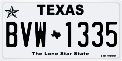 TX license plate BVW1335