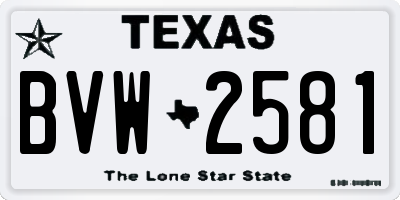 TX license plate BVW2581