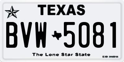 TX license plate BVW5081