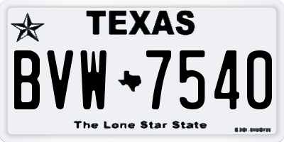 TX license plate BVW7540
