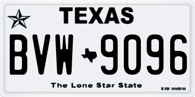 TX license plate BVW9096