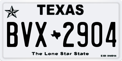 TX license plate BVX2904