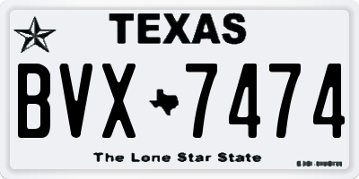 TX license plate BVX7474