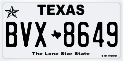 TX license plate BVX8649