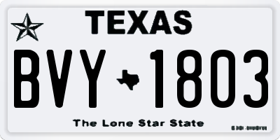 TX license plate BVY1803
