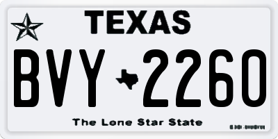 TX license plate BVY2260