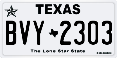 TX license plate BVY2303