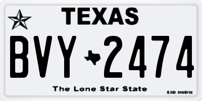 TX license plate BVY2474