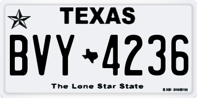 TX license plate BVY4236