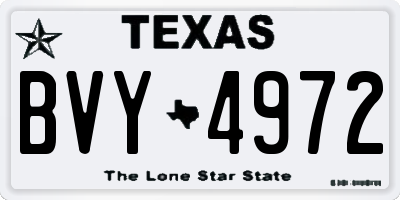 TX license plate BVY4972