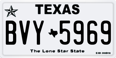 TX license plate BVY5969