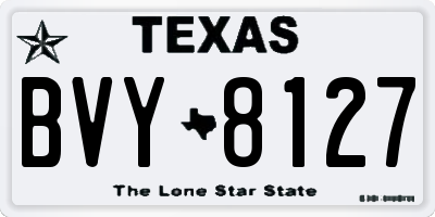 TX license plate BVY8127