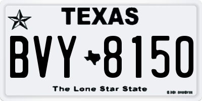 TX license plate BVY8150