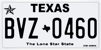 TX license plate BVZ0460