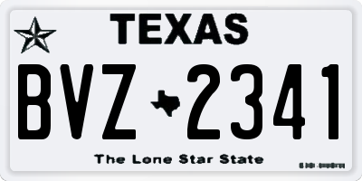 TX license plate BVZ2341