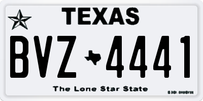 TX license plate BVZ4441