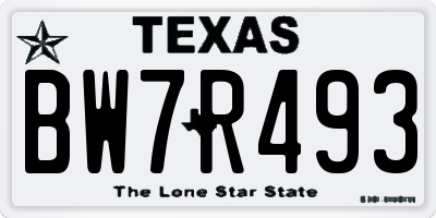 TX license plate BW7R493