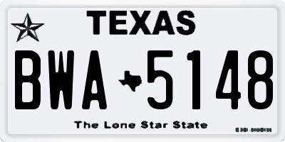 TX license plate BWA5148
