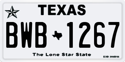 TX license plate BWB1267