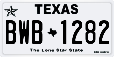 TX license plate BWB1282