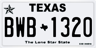 TX license plate BWB1320