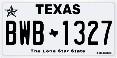 TX license plate BWB1327