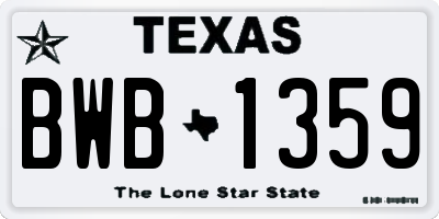 TX license plate BWB1359