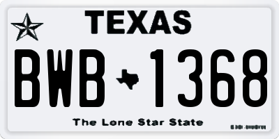 TX license plate BWB1368