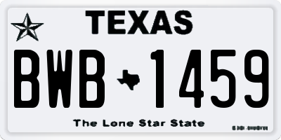 TX license plate BWB1459