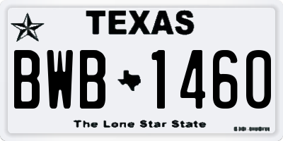 TX license plate BWB1460