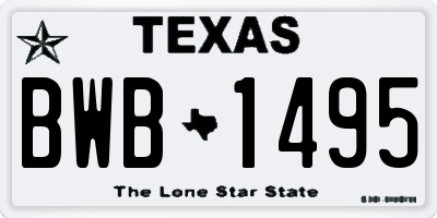 TX license plate BWB1495