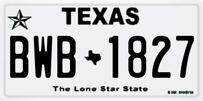 TX license plate BWB1827