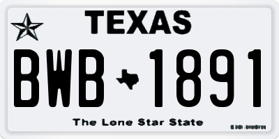 TX license plate BWB1891