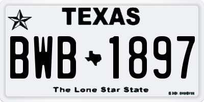 TX license plate BWB1897