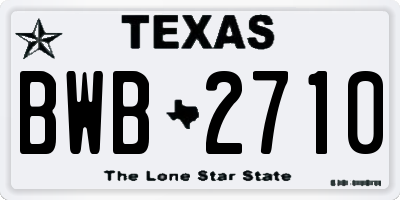 TX license plate BWB2710