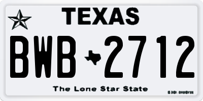 TX license plate BWB2712