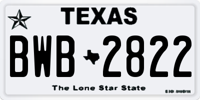 TX license plate BWB2822