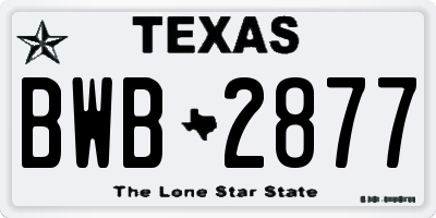 TX license plate BWB2877