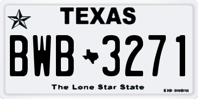 TX license plate BWB3271