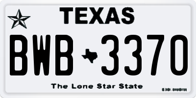 TX license plate BWB3370