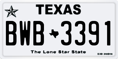 TX license plate BWB3391