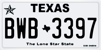 TX license plate BWB3397