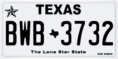 TX license plate BWB3732