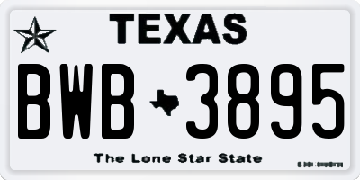 TX license plate BWB3895
