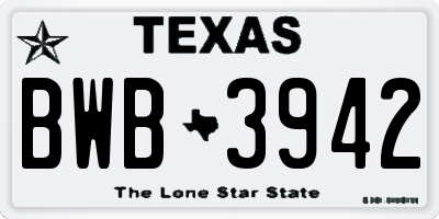TX license plate BWB3942