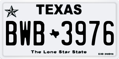 TX license plate BWB3976