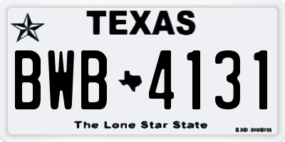 TX license plate BWB4131