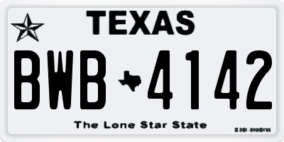 TX license plate BWB4142