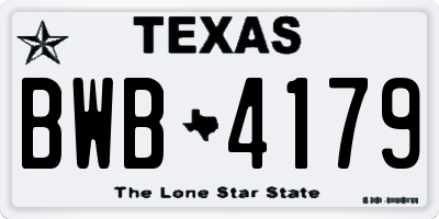 TX license plate BWB4179